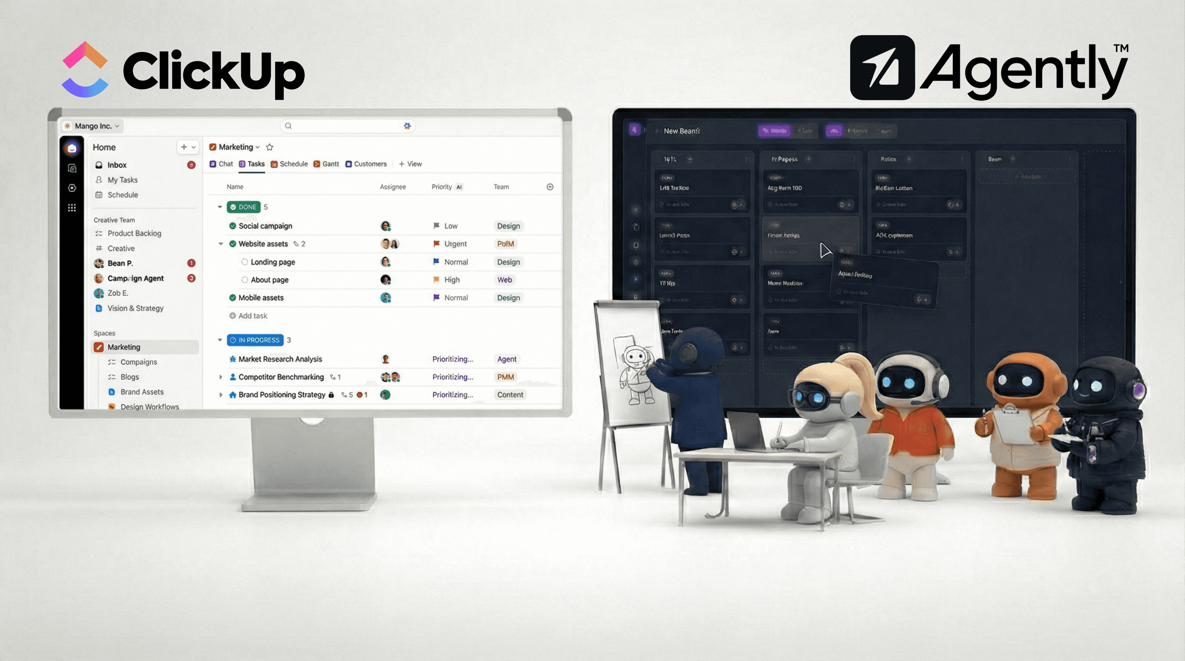 Agently, a ClickUp AI Alternative