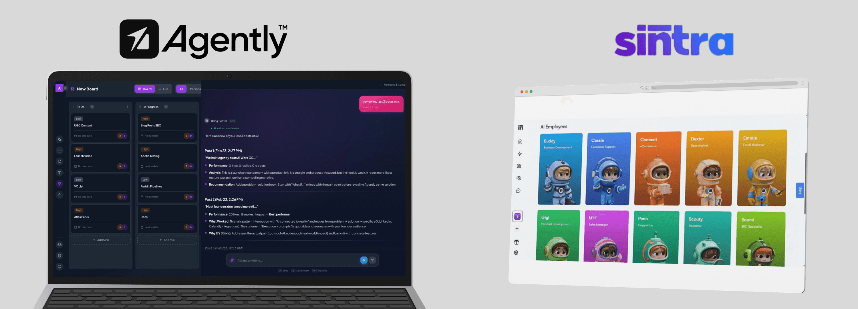 Agently as an alternative to Sintra AI